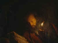 GG 336  GG 336, Arnold Boonen (1669-1729), Eisiedler bei Kerzenlicht lesend, 1695, Leinwand, 42 x 34 cm : Personen